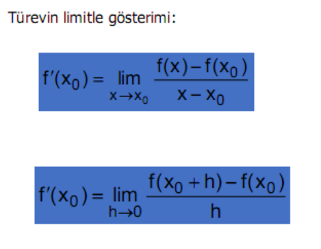 Türev Formülü